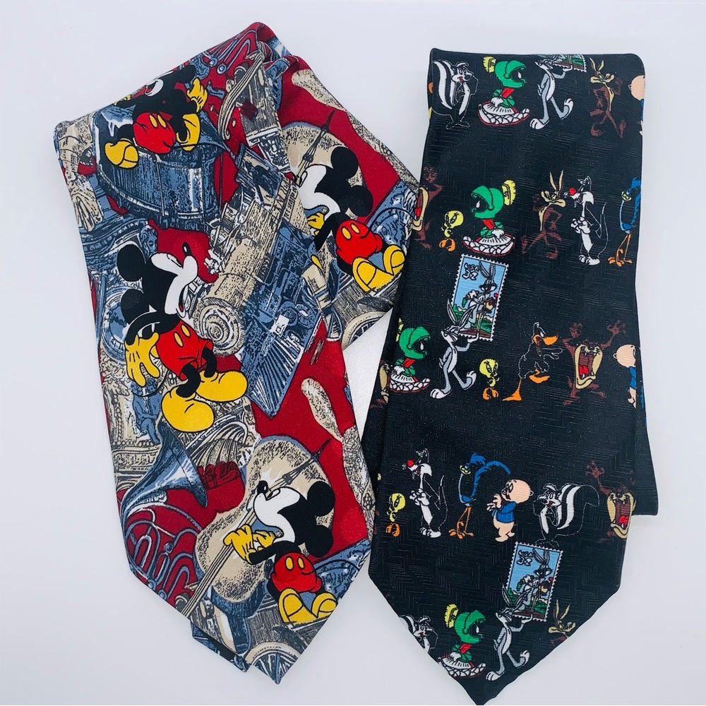 Vintage Bundle Disney Mickey Mouse and Looney Tunes Neckties